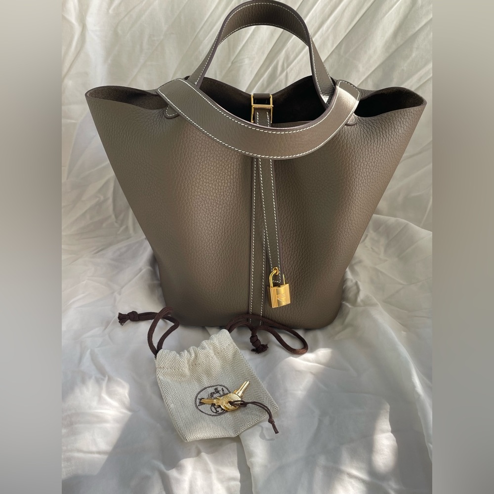 Hermes Picotin 22 Etoupe Gold Harware Full Set! Box, Dustbags, Receipt 2022